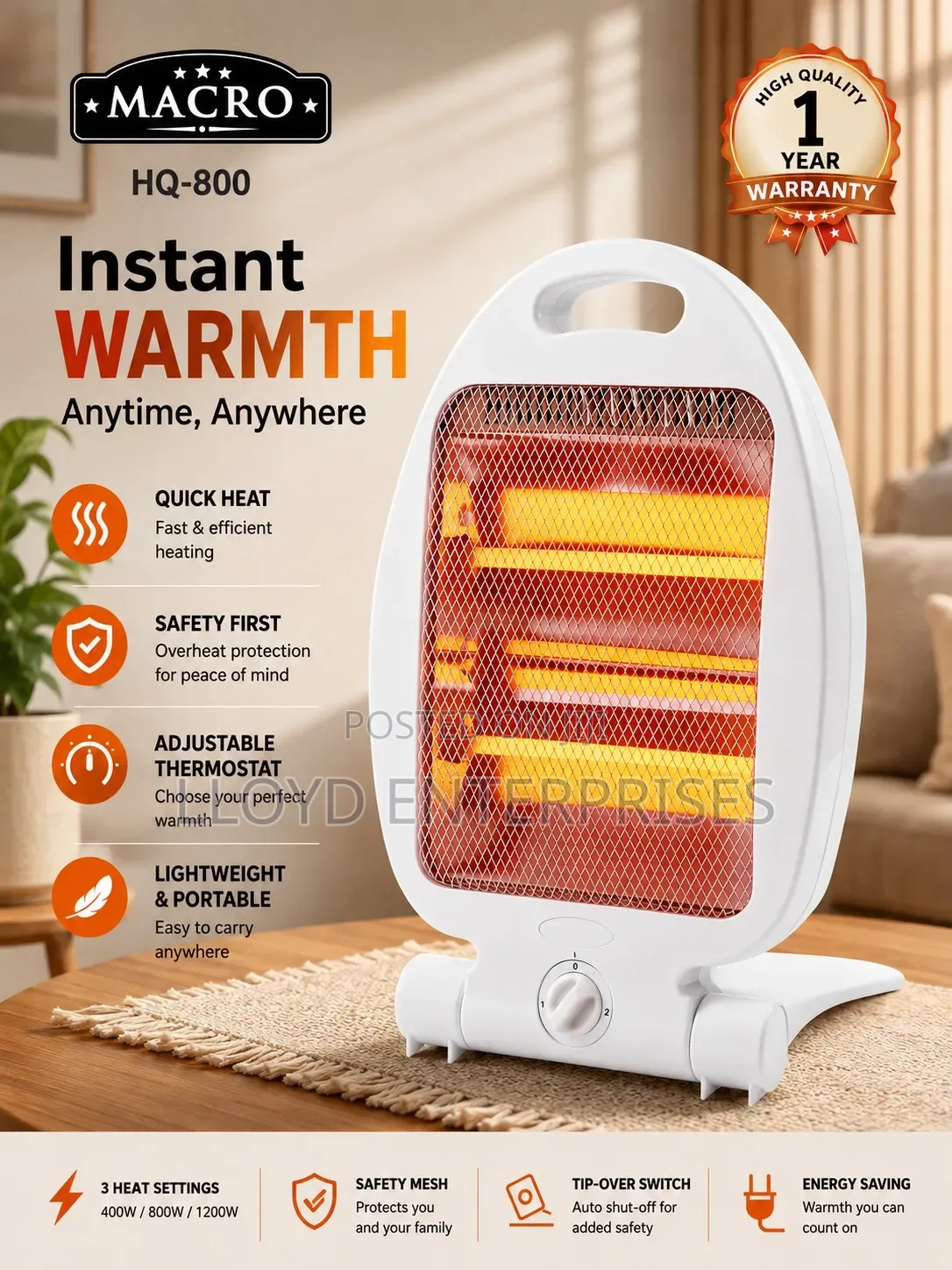 Macro Quartz Room Heater