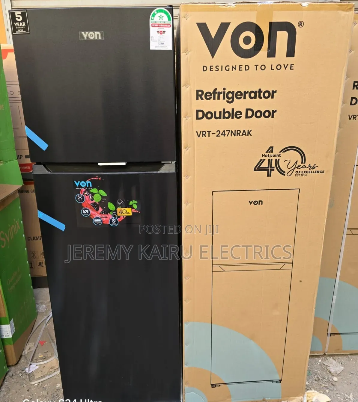 Von 181L Double Door Fridge