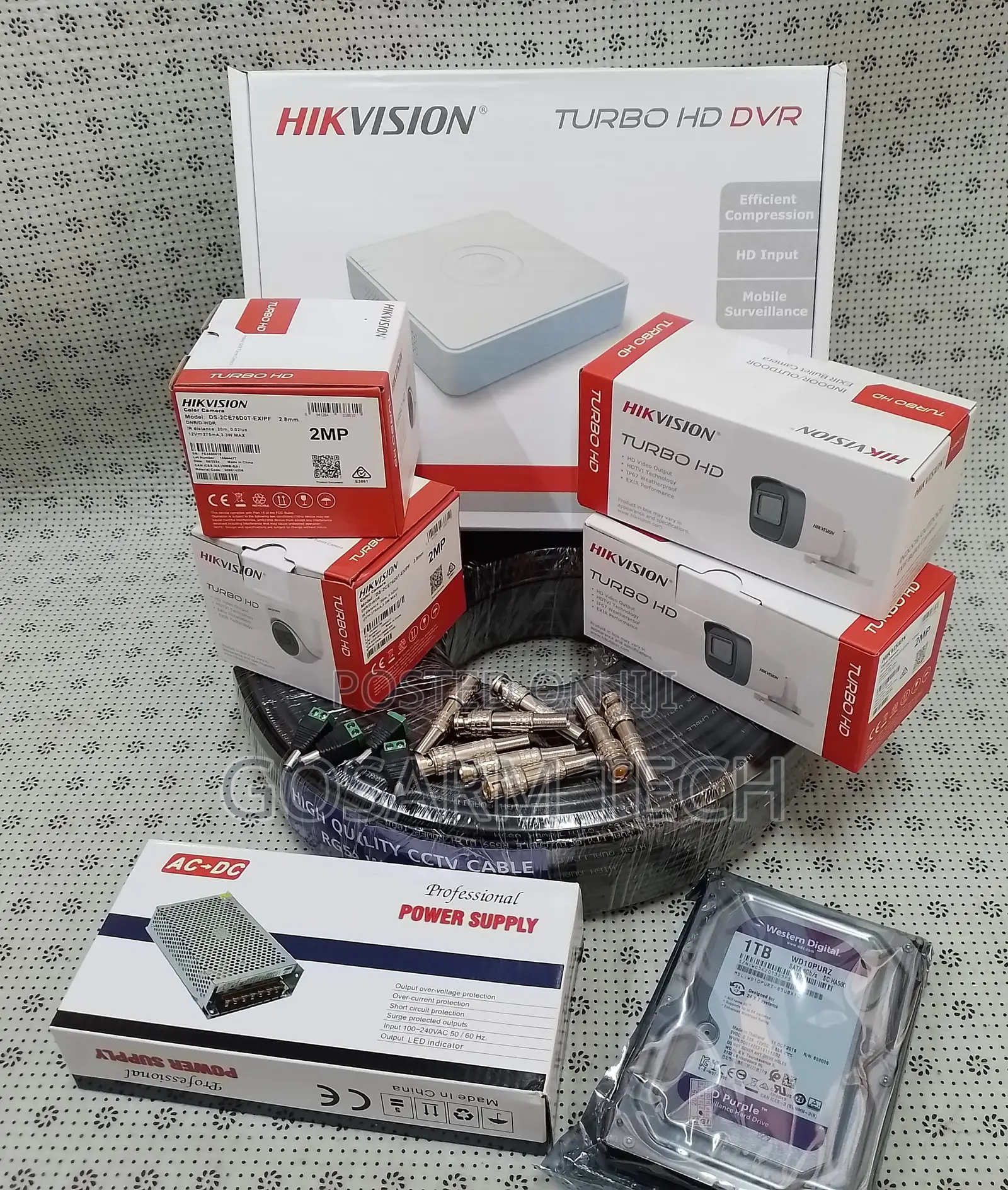 Hikvision 4 1080p 2MP CCTV Cameras Full System Kit With 500GB Harddisk