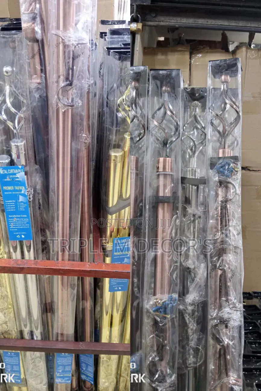Modern Dual Track Adjustable Curtain Pole (Gold, Black, Copper,Silver)
