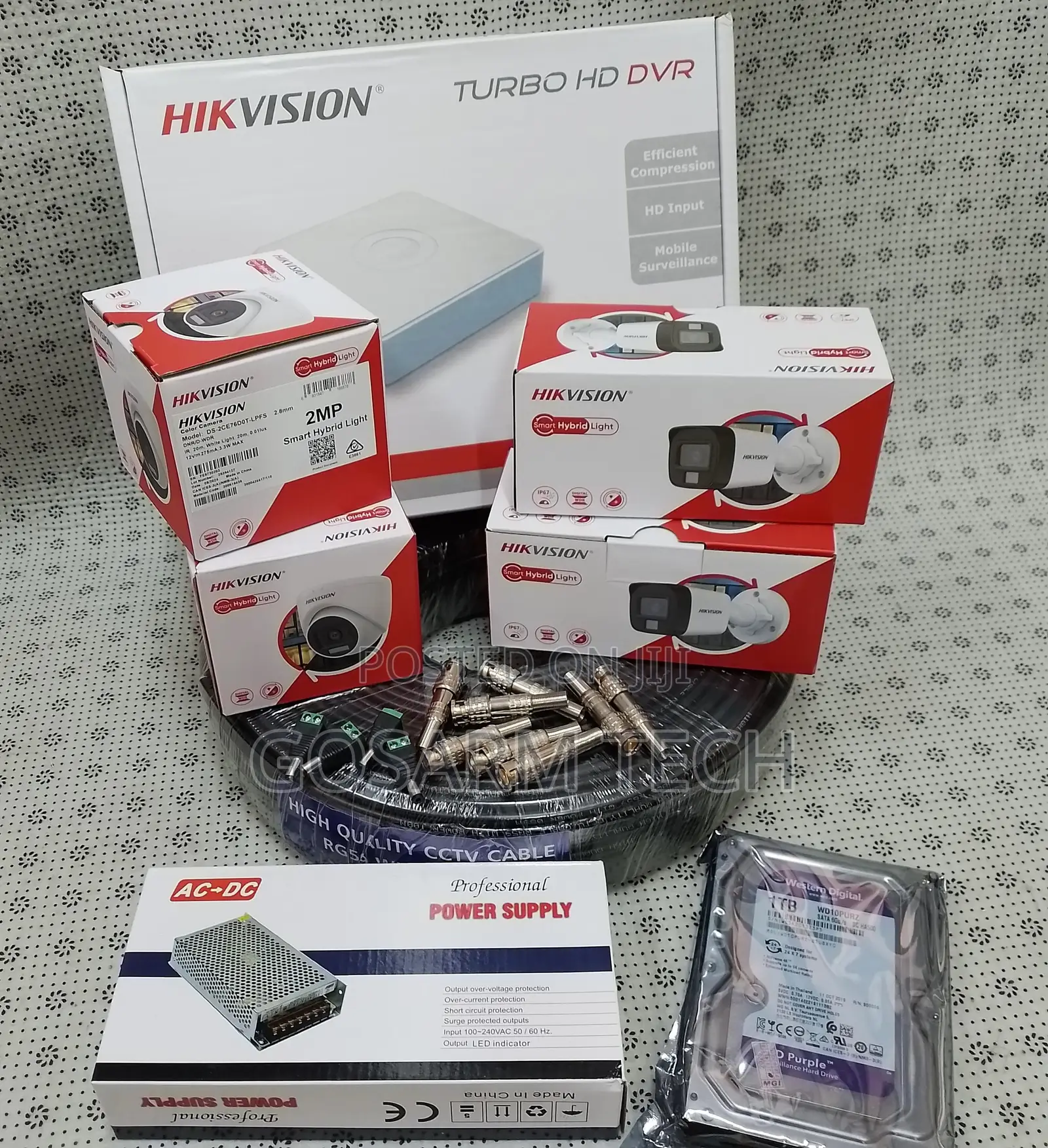 4 Channel Hikvision Smart Hybrid Cameras CCTV Kit With Audio