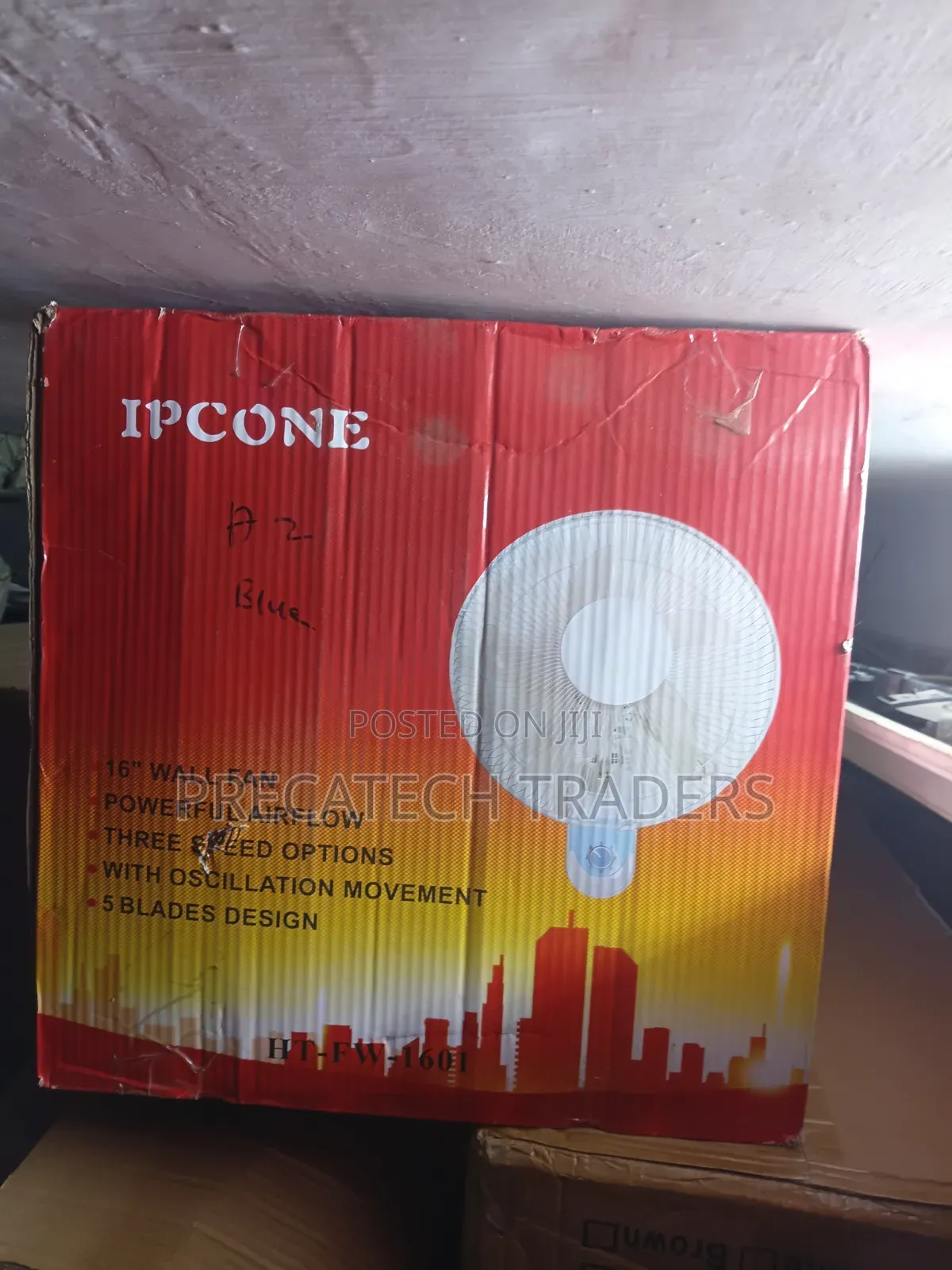 IPCONE 16 Inch Wall Mounted Fan With 3 Speed Settings