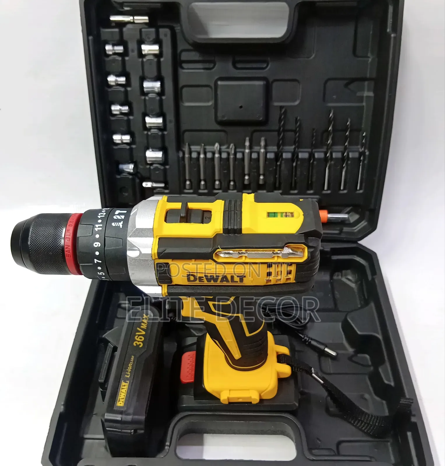 DeWalt 36V Brushless Cordless Drill – Powerful Rechargeable Power Tool