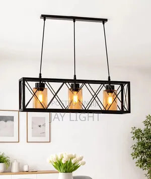 Metal Cage Crystal Lighting Fixture Kitchen Island Led Ceiling Light