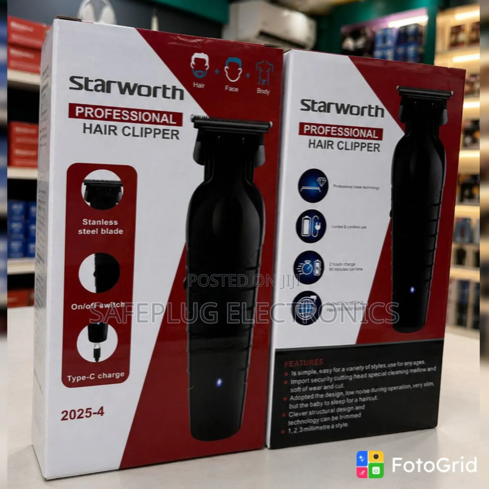 2025-4 Cordless Hair Trimmer – Rechargeable Electric Clipper