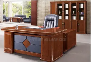 Office Desk; Executvive Mahogany L-Shaped 1800mm Office Desk