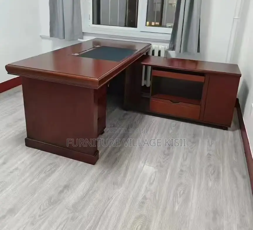 Office Desk; Executvive Mahogany L-Shaped 1800mm Office Desk