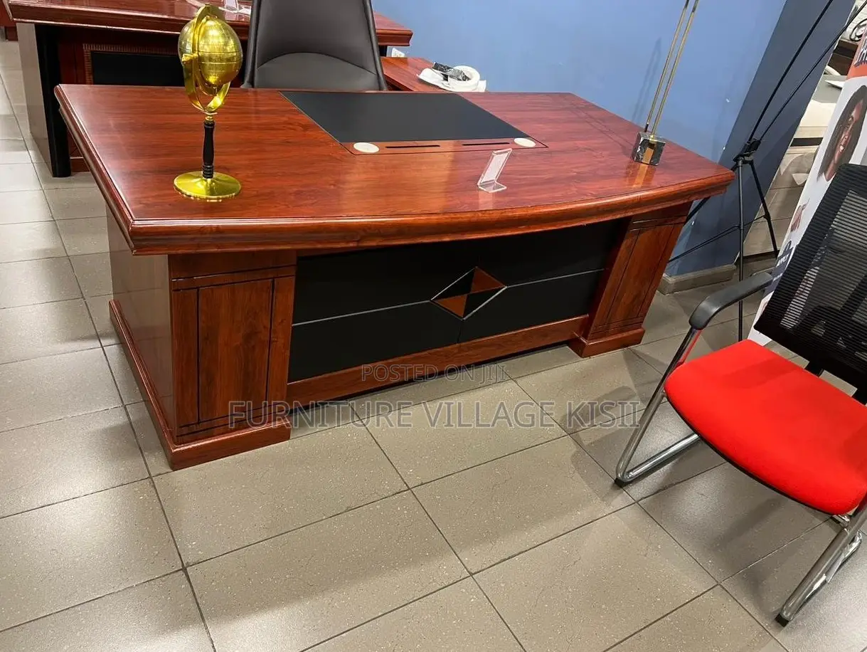 Office Desk; Executvive Mahogany L-Shaped 1800mm Office Desk