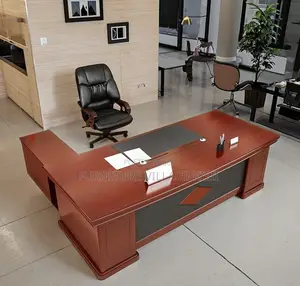 Office Desk; Executvive Mahogany L-Shaped 1800mm Office Desk
