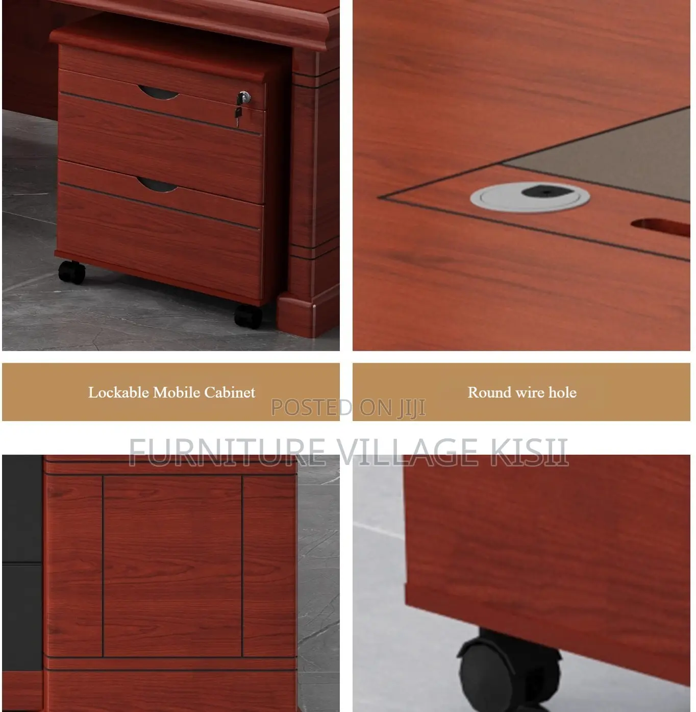 Office Desk; Executvive Mahogany L-Shaped 1800mm Office Desk