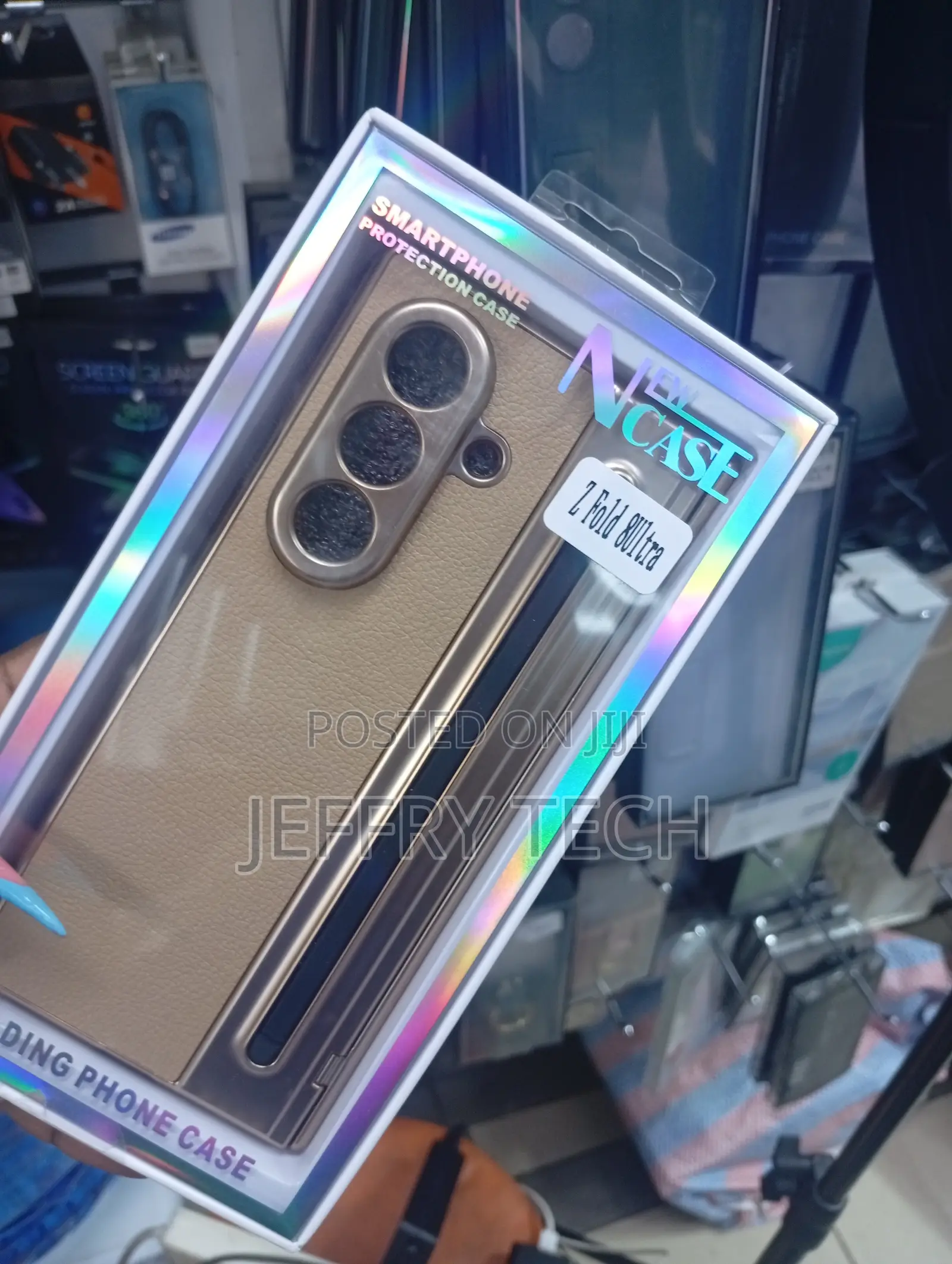 Gold-Toned Faux Leather Folding Protection Samsung Galaxy Z Fold