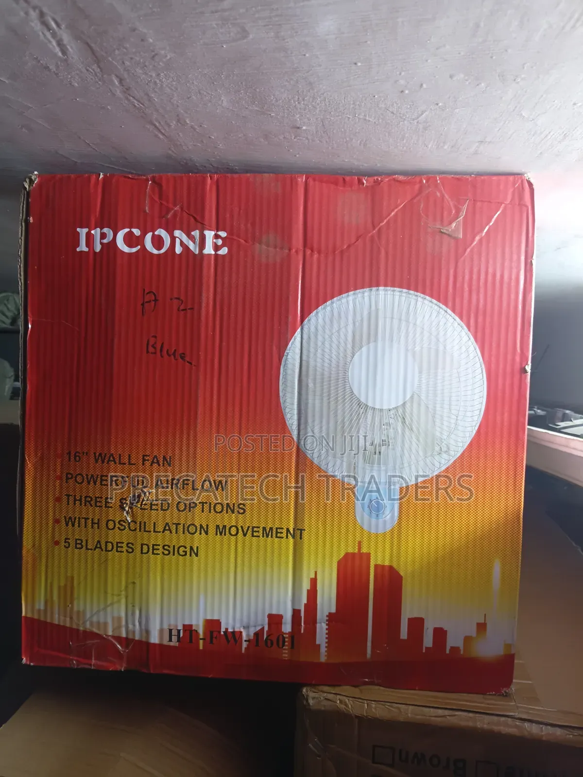 IPCONE Wall Mounted Electric Fan 16" – 3 Speed Options