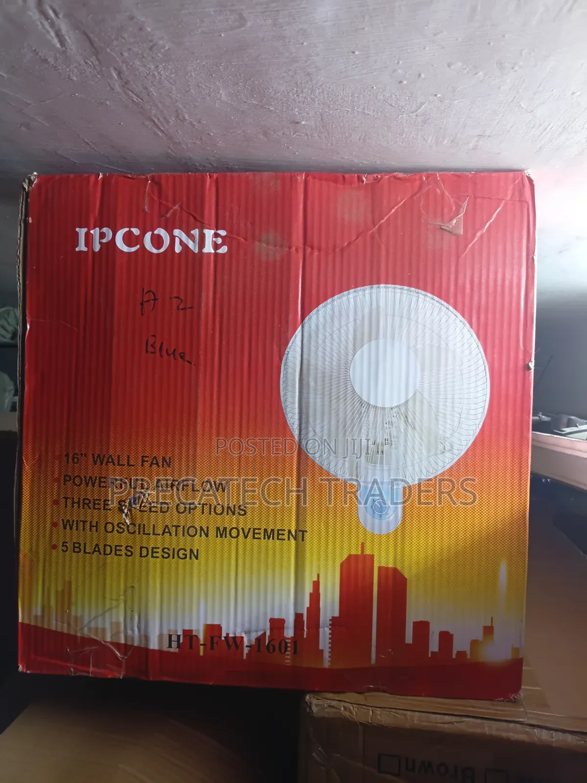 IPCONE Wall Mounted Electric Fan 16" – 3 Speed Options