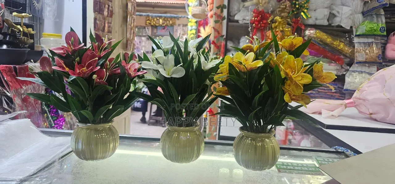 Beautiful Flowers With Ceramic Vase