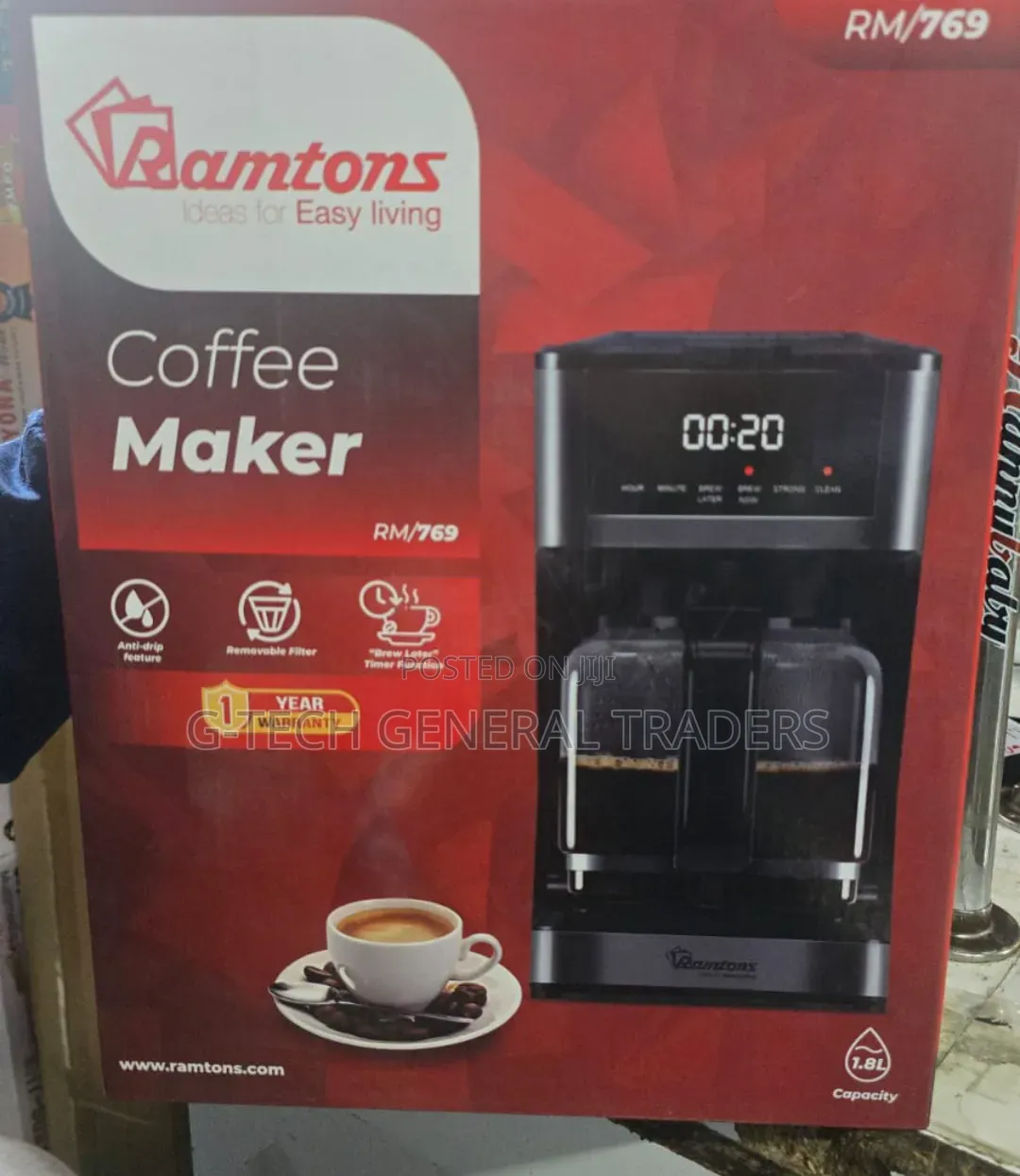 Ramtons Coffee Maker - Rm/769 Household Electric Appliance Unit.