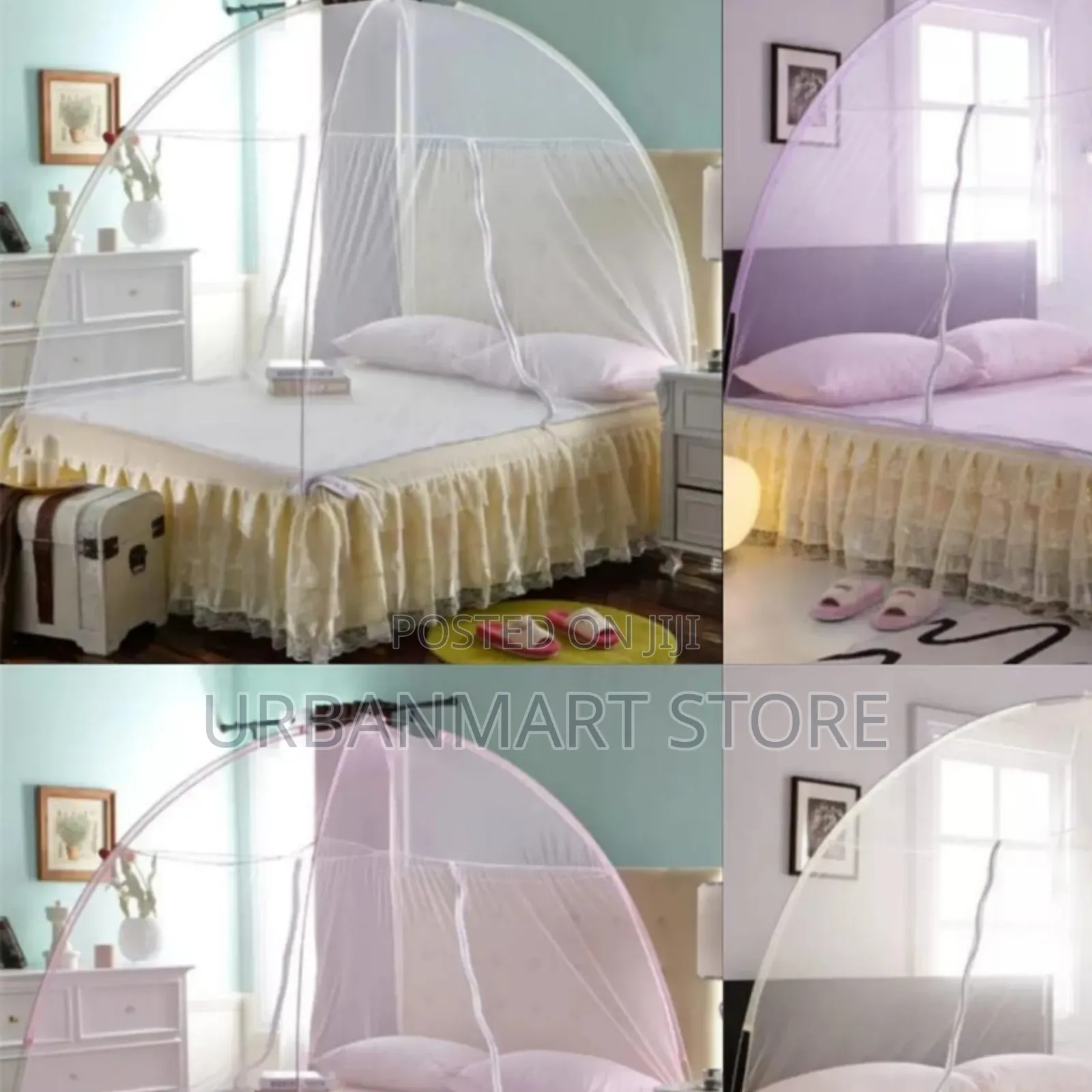 5 by 6 Tent Mosquito Net, in White, Cream, Pink, Purple
