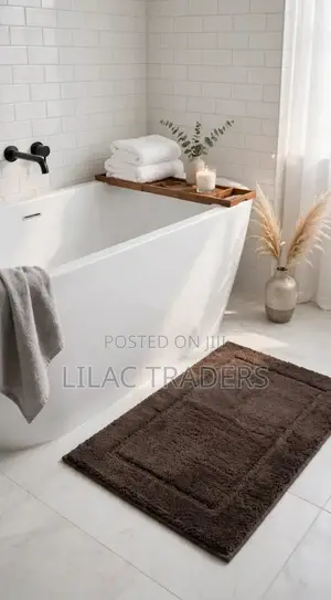 Soft Flocking Floor Mat With Anti-Slip Back BRWN