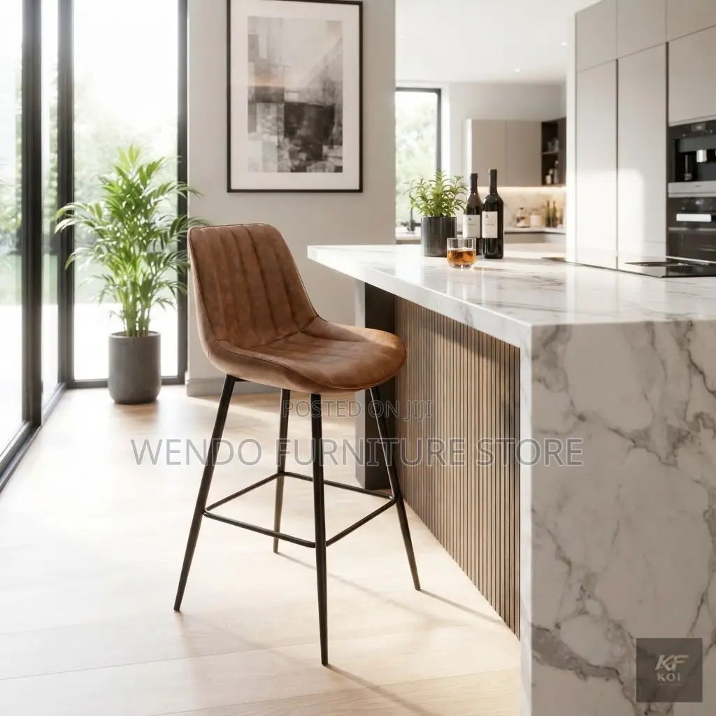 Barstool; Non Swivel Leather Home Kitchen Barstools