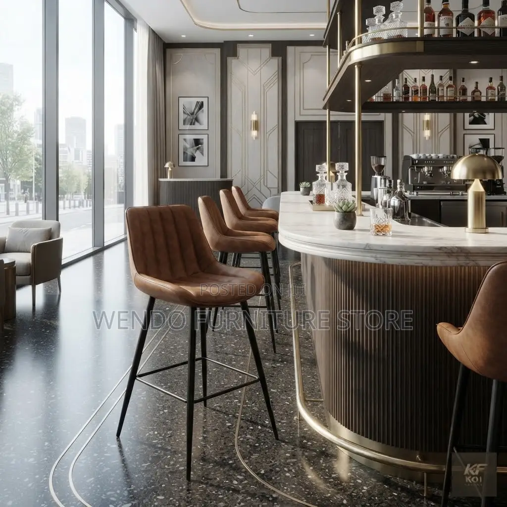 Barstool; Non Swivel Leather Home Kitchen Barstools