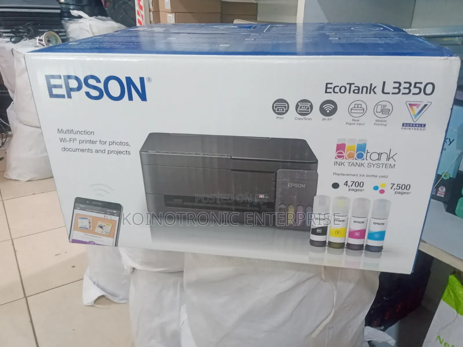 Epson EcoTank L3350 Ink Tank Printer, Print, Copy and Scan – Wi-Fi,