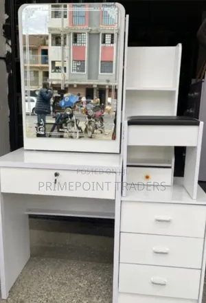 🔥white Dressing Table With Sliding Mirror @11500