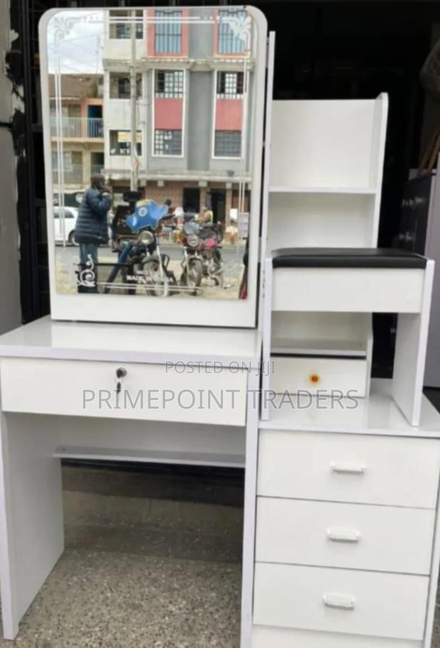 🔥white Dressing Table With Sliding Mirror @11500