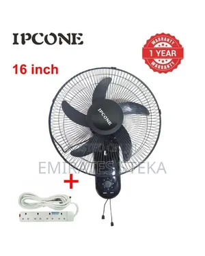 IPCONE Wall Fan 16" – 3 Speeds, Adjustable Tilt, Powerful Airflow