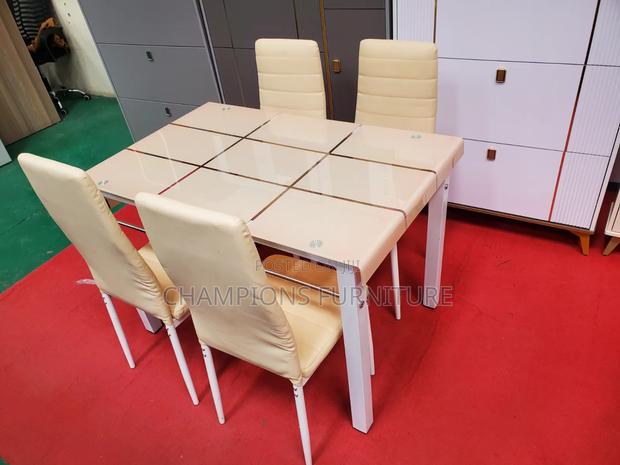 4-Seater Glass Top Dining Set