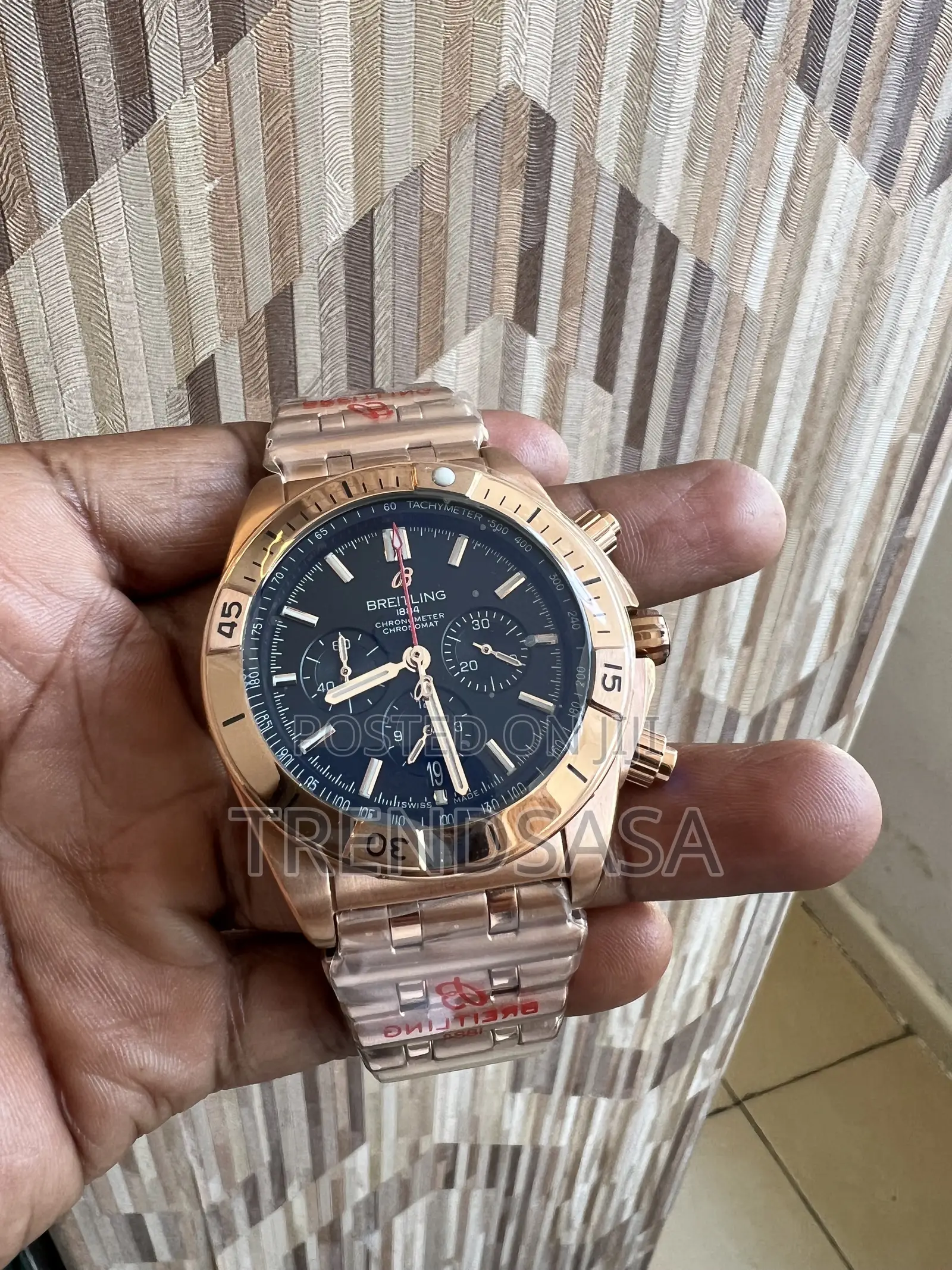 Breitling Chronomat B01 42 Mm Rose Gold Black Dial Watch