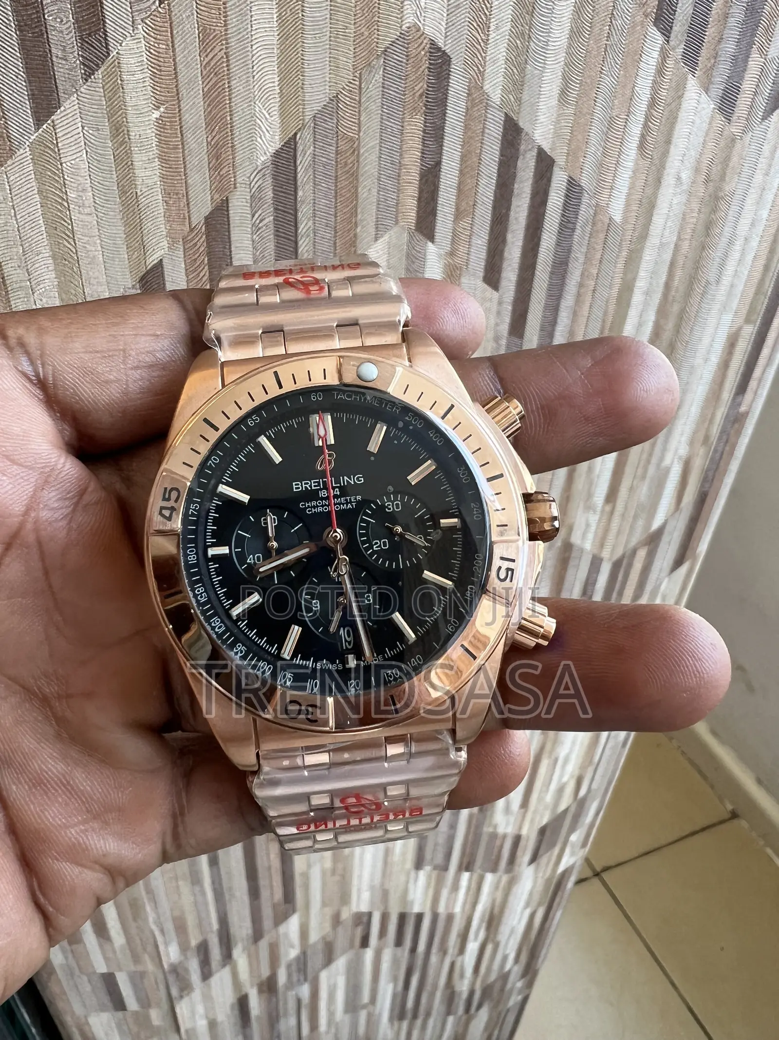 Breitling Chronomat B01 42 Mm Rose Gold Black Dial Watch