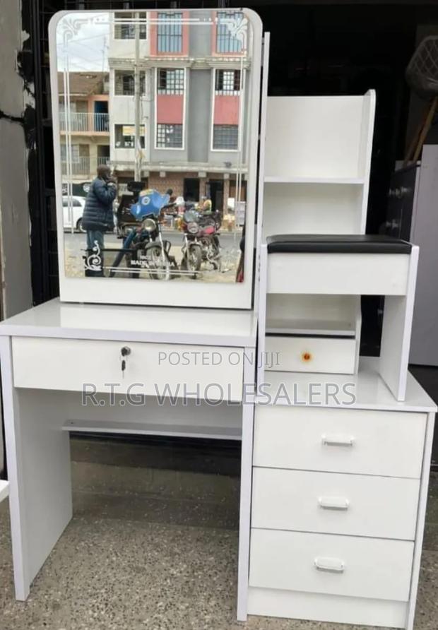 🔥white Dressing Table With Sliding Mirror @ - thumbnail 2