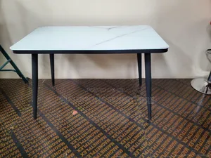 Marble Effect Glass Dining Table