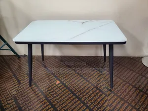 Marble Effect Glass Dining Table