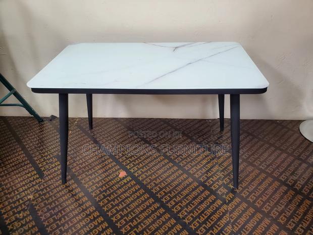 Marble Effect Glass Dining Table - thumbnail 3
