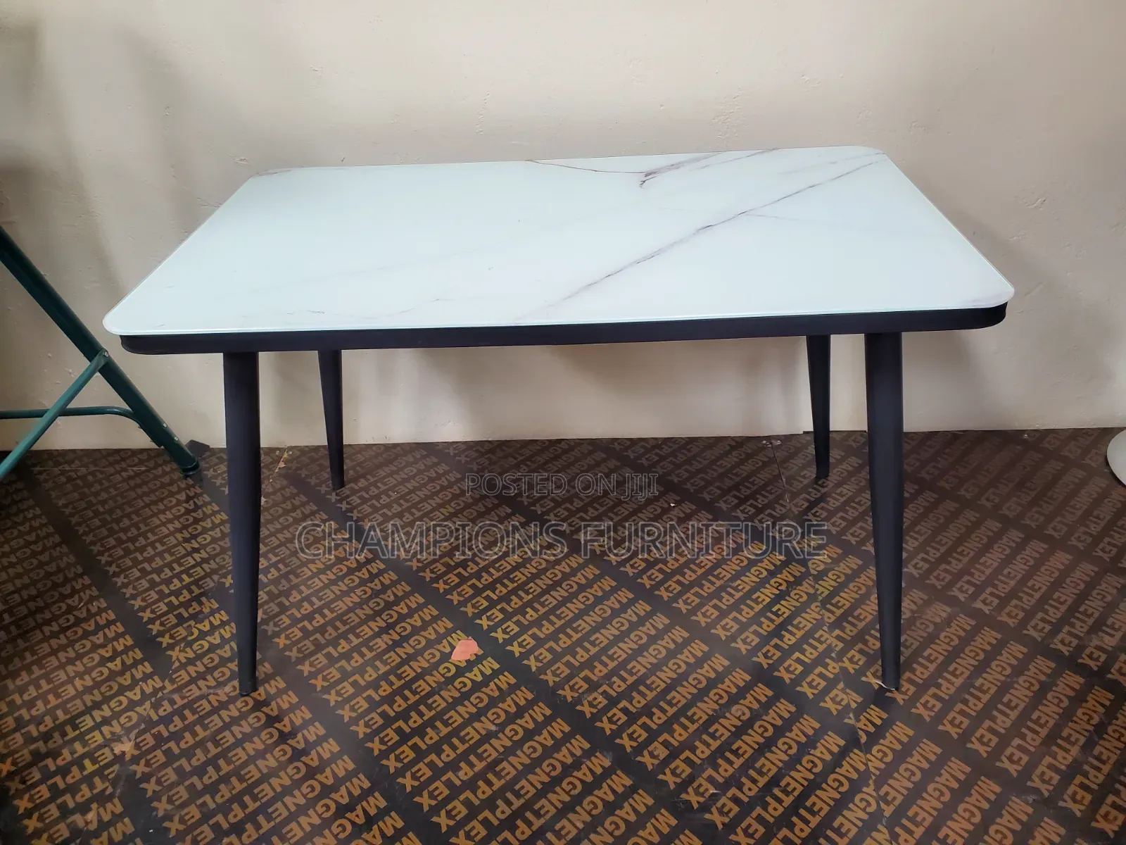 Marble Effect Glass Dining Table