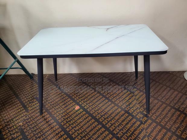 Marble Effect Glass Dining Table - thumbnail 4