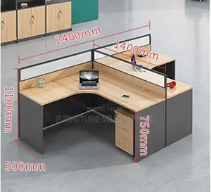 Office Workstations; 2-Way Curved Wooden Office Workstation