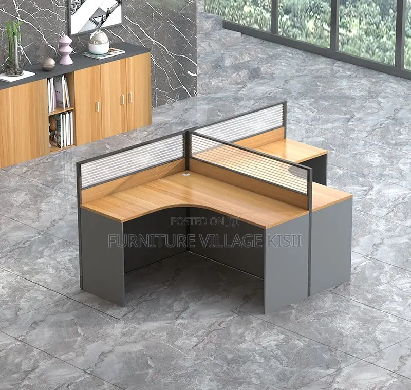 Office Workstations; 2-Way Curved Wooden Office Workstation