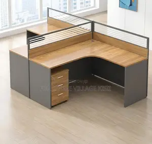 Office Workstations; 2-Way Curved Wooden Office Workstation