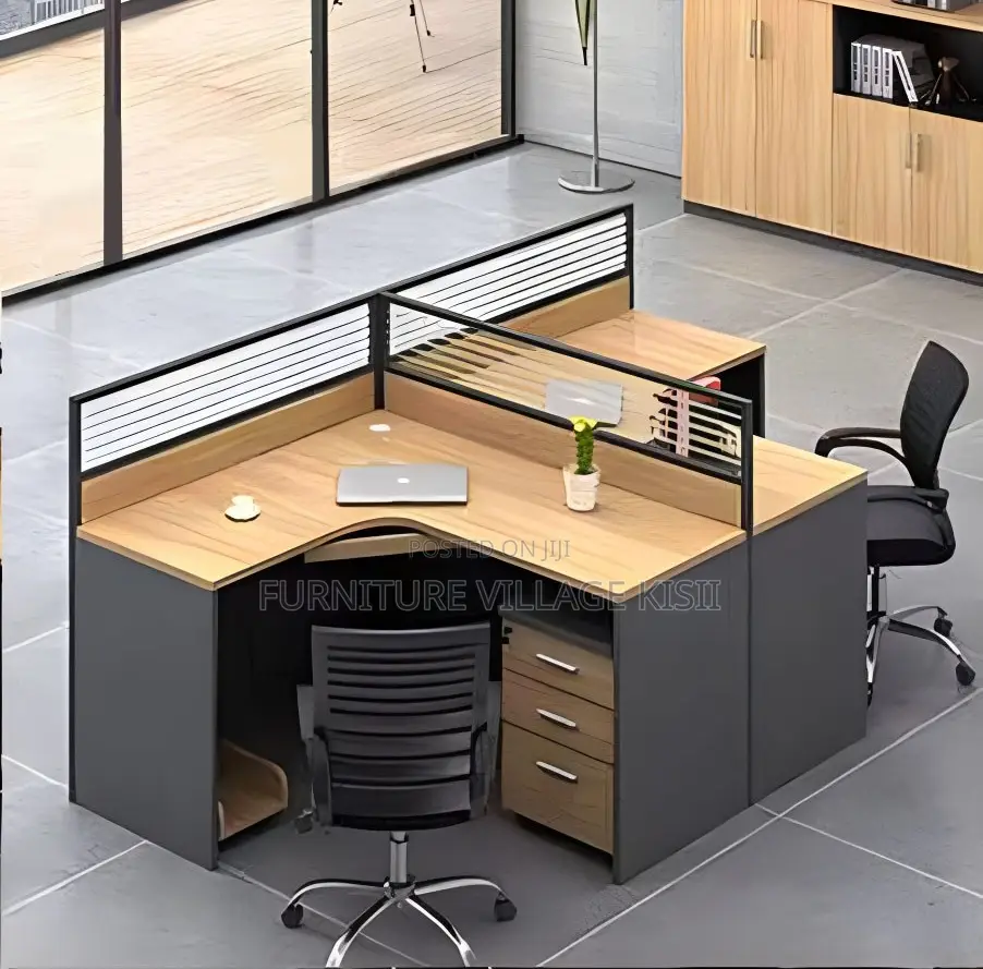 Office Workstations; 2-Way Curved Wooden Office Workstation