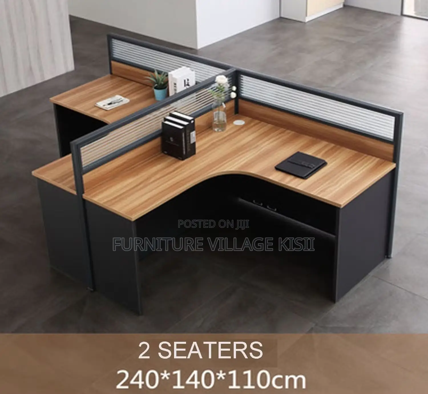 Office Workstations; 2-Way Curved Wooden Office Workstation