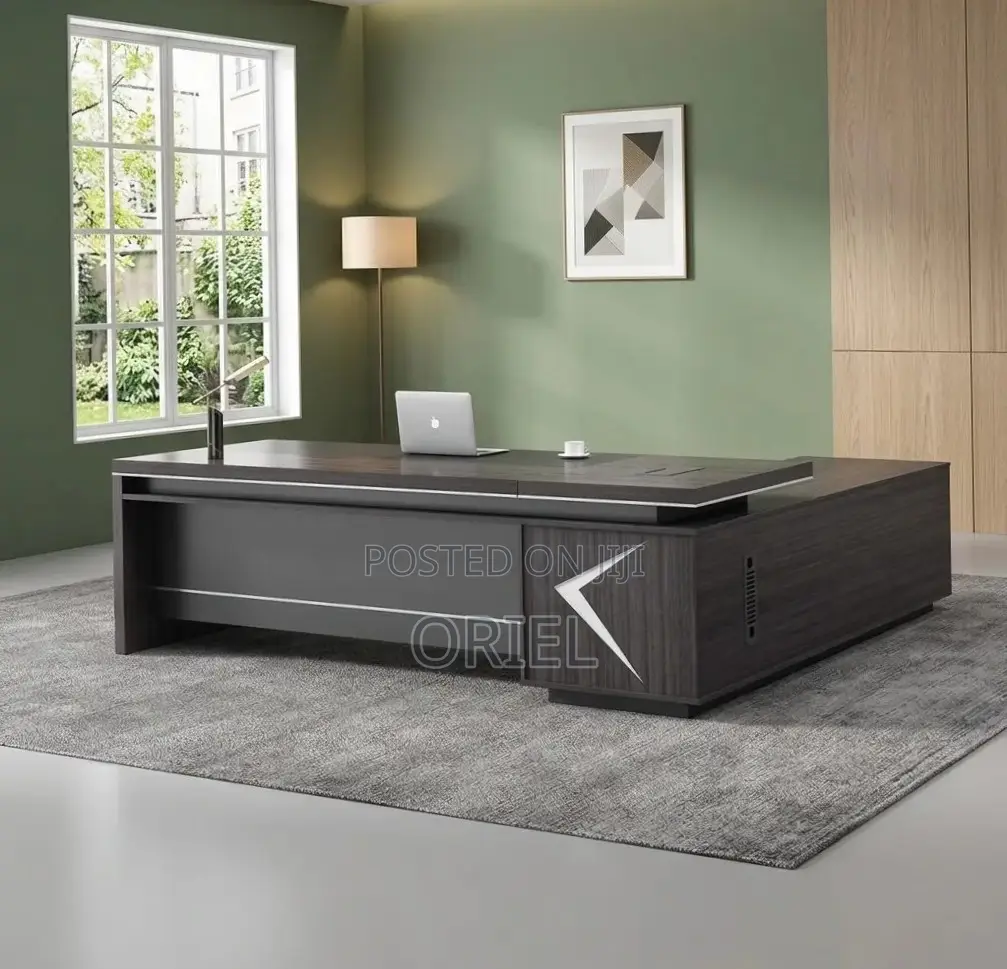 Office Desk : Modern 1.8m L-Shaped Executive Elegant Desk