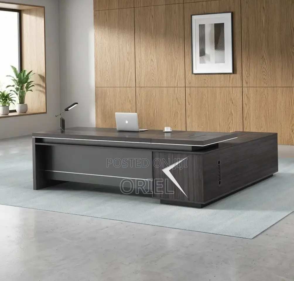 Office Desk : Modern 1.8m L-Shaped Executive Elegant Desk