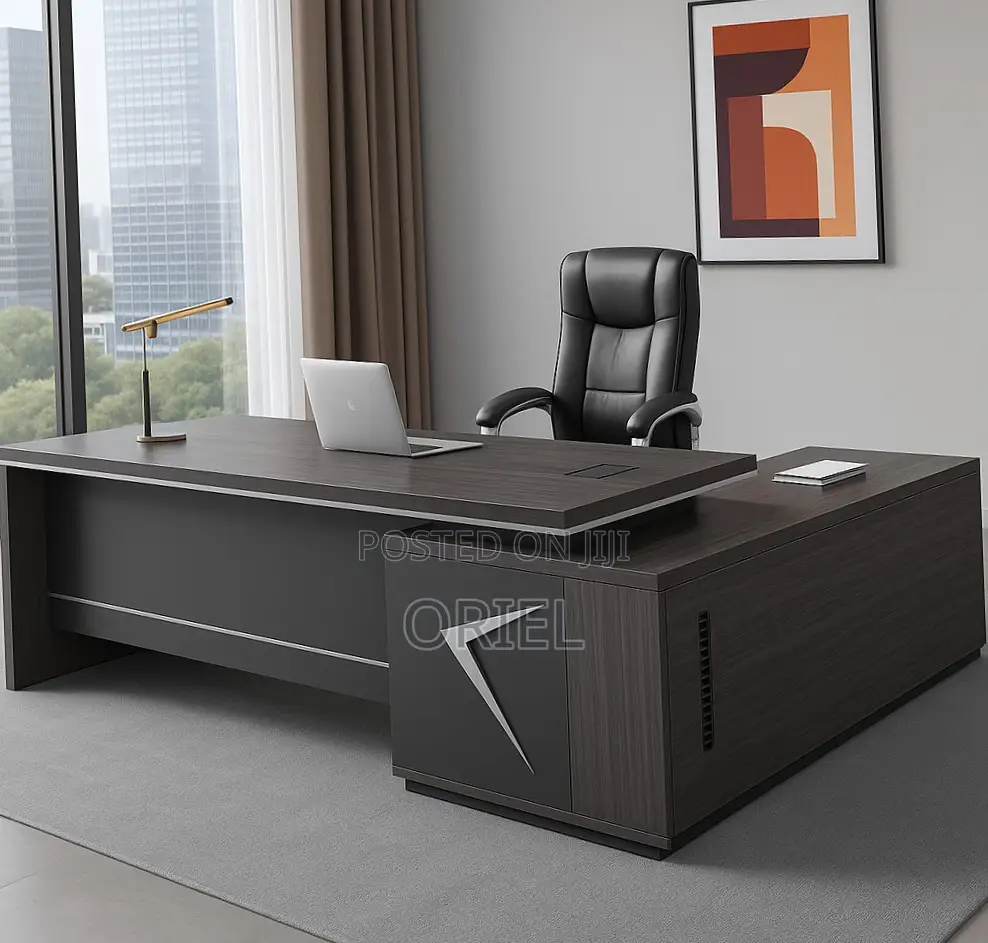 Office Desk : Modern 1.8m L-Shaped Executive Elegant Desk