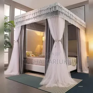6×6 4-Stand Palace Mosquito Net With Thick Curtains