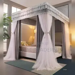 6×6 4-Stand Palace Mosquito Net With Thick Curtains