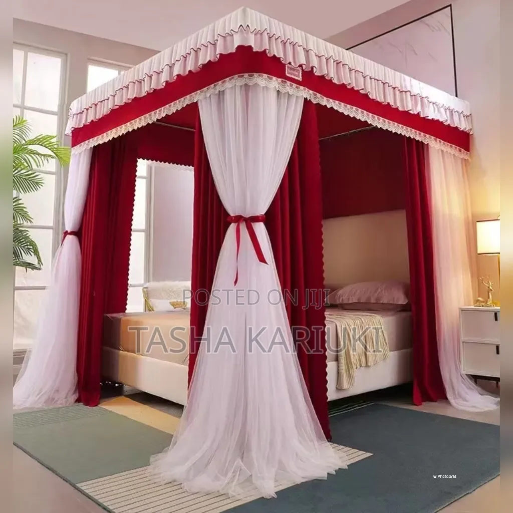 6×6 4-Stand Palace Mosquito Net With Thick Curtains