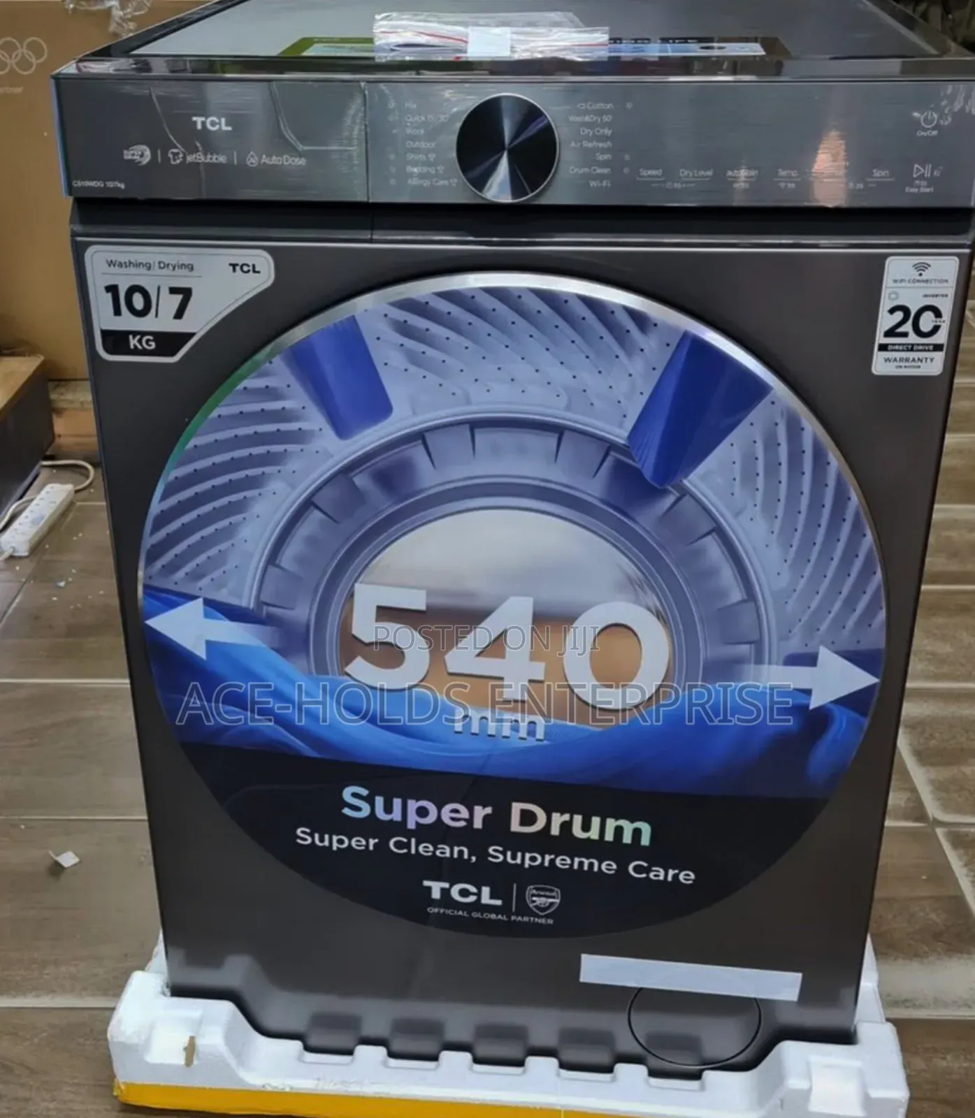 TCL 10/7kg Washing Machine - Wifi Connectivity: Wash & Dry (C510WDG)