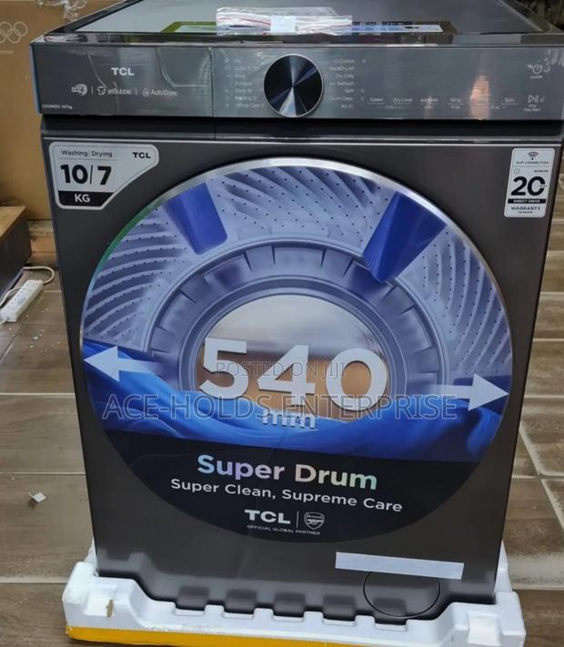 TCL 10/7kg Washing Machine - Wifi Connectivity: Wash & Dry (C510WDG)