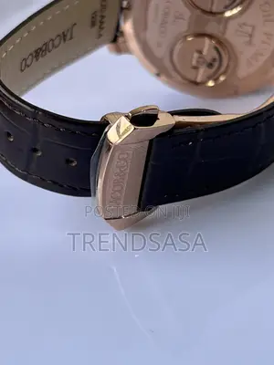Jacob &Co. Oil Pump Rose Gold Black Leather Watch